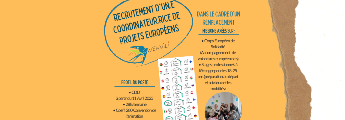 Recrutement d’un.e coordinateur.rice de projets européens